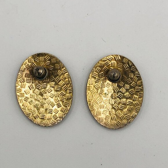 Vintage Blue and Green Enamelled Earrings - Picture 4 of 5